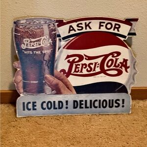 Authentic Reproduction of Nostalgia Ink Printed Advertising for Pepsi Co